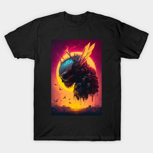 Beehive Skull T-Shirt by Nightarcade